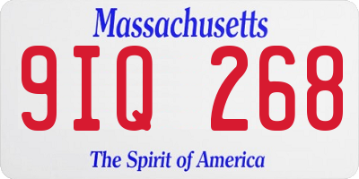 MA license plate 9IQ268