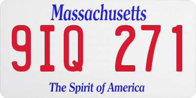 MA license plate 9IQ271