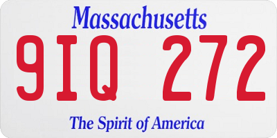 MA license plate 9IQ272