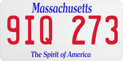 MA license plate 9IQ273
