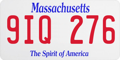 MA license plate 9IQ276