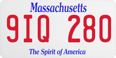 MA license plate 9IQ280