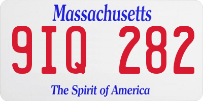 MA license plate 9IQ282
