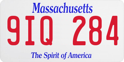 MA license plate 9IQ284