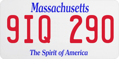 MA license plate 9IQ290