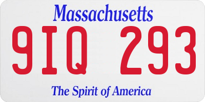 MA license plate 9IQ293