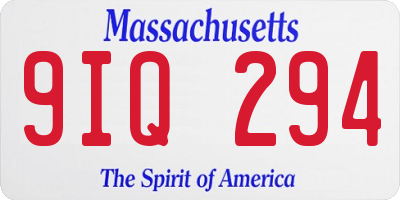 MA license plate 9IQ294