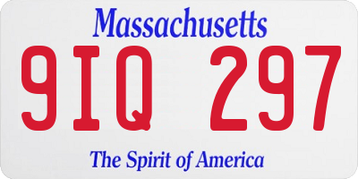 MA license plate 9IQ297