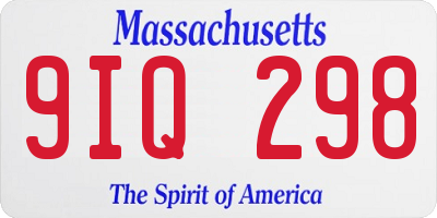 MA license plate 9IQ298