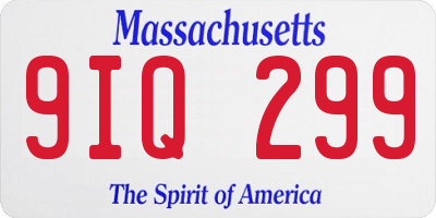 MA license plate 9IQ299