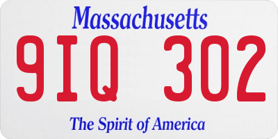 MA license plate 9IQ302