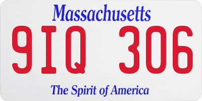 MA license plate 9IQ306