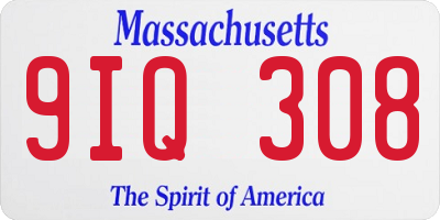 MA license plate 9IQ308