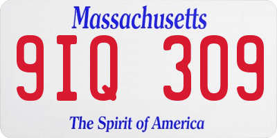 MA license plate 9IQ309