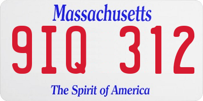 MA license plate 9IQ312