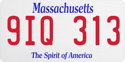 MA license plate 9IQ313