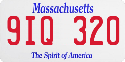 MA license plate 9IQ320