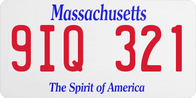 MA license plate 9IQ321
