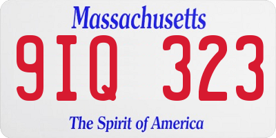 MA license plate 9IQ323