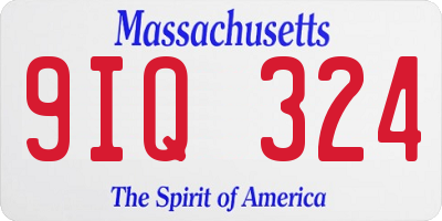 MA license plate 9IQ324