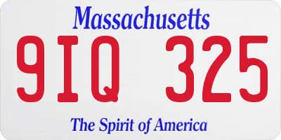 MA license plate 9IQ325