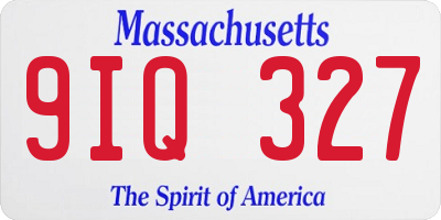 MA license plate 9IQ327