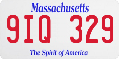 MA license plate 9IQ329