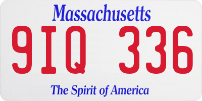 MA license plate 9IQ336