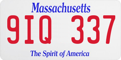 MA license plate 9IQ337