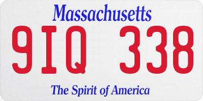 MA license plate 9IQ338