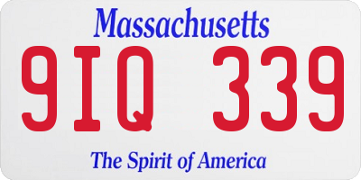 MA license plate 9IQ339