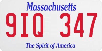 MA license plate 9IQ347