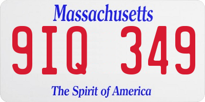 MA license plate 9IQ349