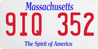 MA license plate 9IQ352