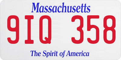 MA license plate 9IQ358