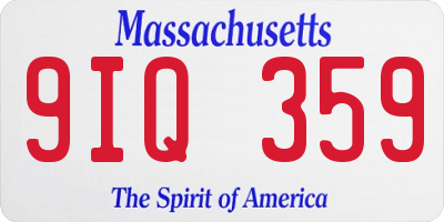MA license plate 9IQ359