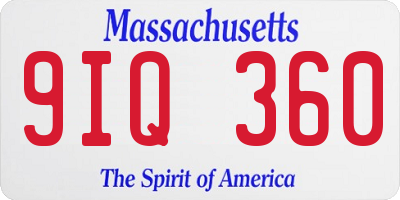 MA license plate 9IQ360