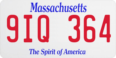 MA license plate 9IQ364
