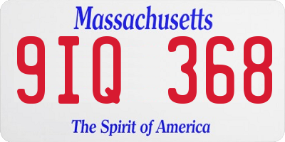 MA license plate 9IQ368