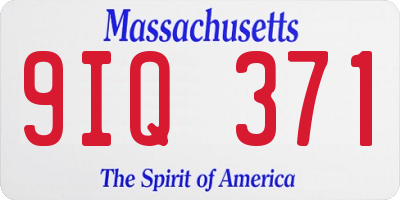 MA license plate 9IQ371