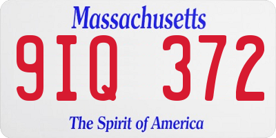 MA license plate 9IQ372