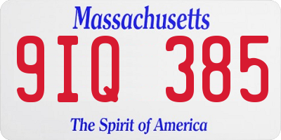MA license plate 9IQ385