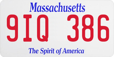 MA license plate 9IQ386