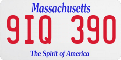 MA license plate 9IQ390