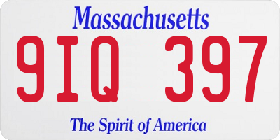 MA license plate 9IQ397