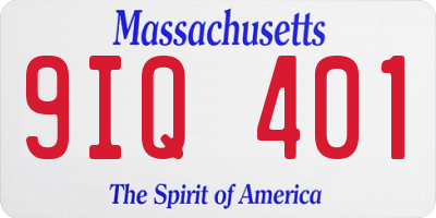 MA license plate 9IQ401
