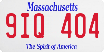 MA license plate 9IQ404