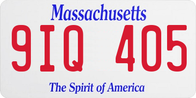 MA license plate 9IQ405