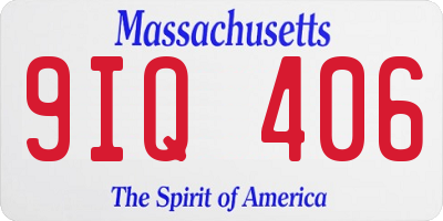 MA license plate 9IQ406