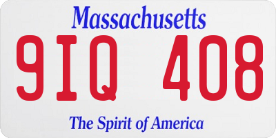 MA license plate 9IQ408